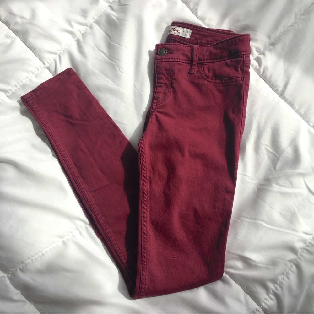 Hollister Maroon Skinny Jeans